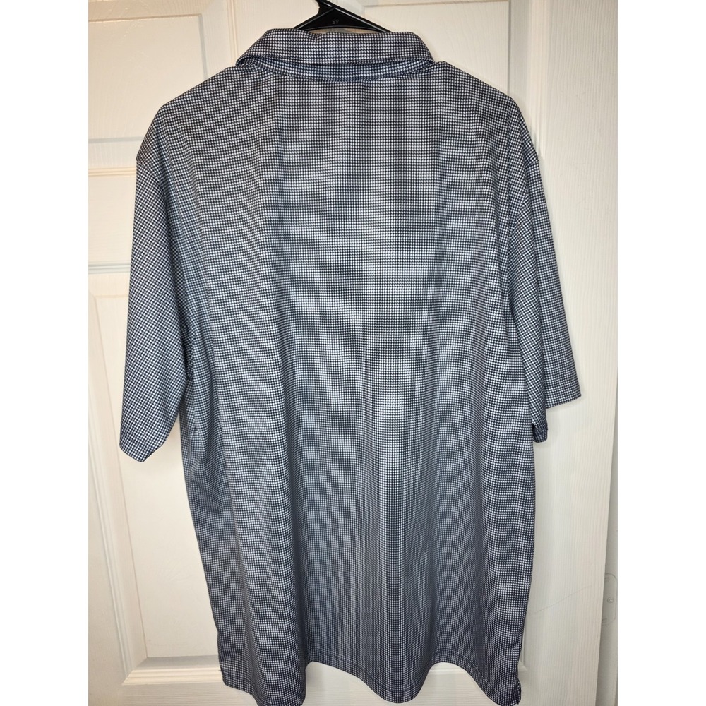 Walter Hagen Golf Blue & White Geometric Polo Golf Collared Shirt Men's XLarge - Picture 3 of 9
